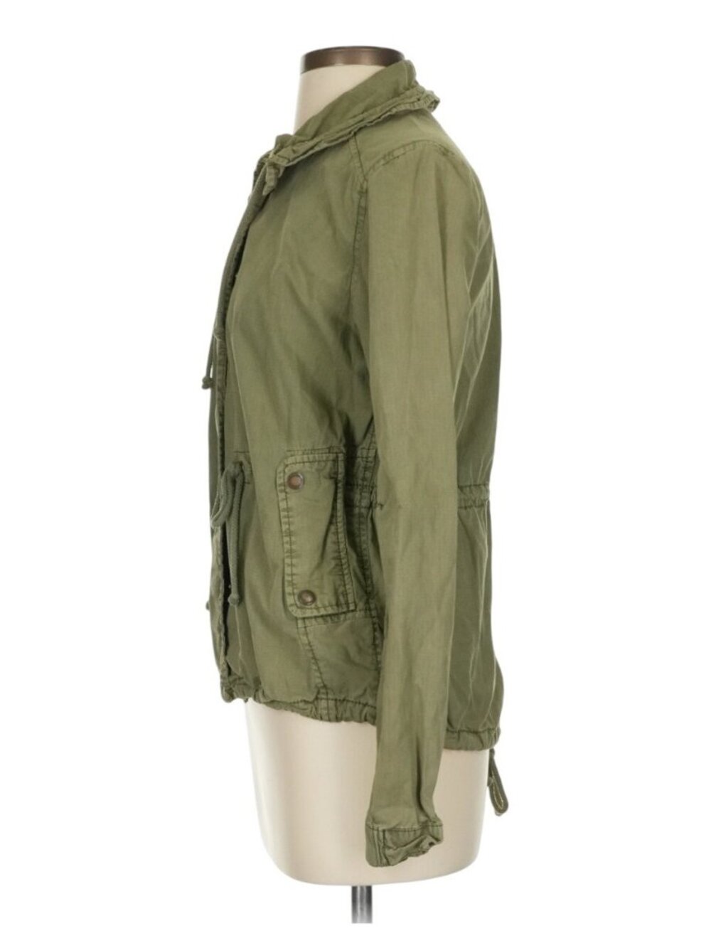 Vintage Y2K American Eagle Olive Edgy Utility Jacket S | Gorpcore Boho Military - Picture 5 of 11